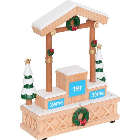 Podium de ski lumineux de village de Noël 8 LED à piles - Atmosphera créateur d'intérieur (1/4)