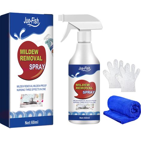Kit anti-moisissure Jue-Fish : spray multi-usages pour éliminer les taches de moisissure sur les carrelages, les murs et les plafonds de la salle de bains (1/5)