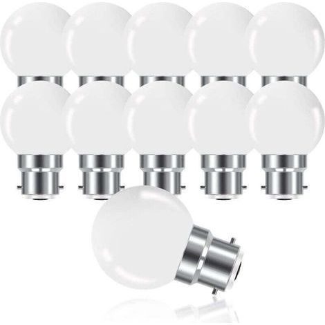 Lot de 10 Ampoules LED B22 3W Mini Globe G45 Blanc Chaud 3000K 280LM Non Dimmable Classe Énergétique G (1/4)