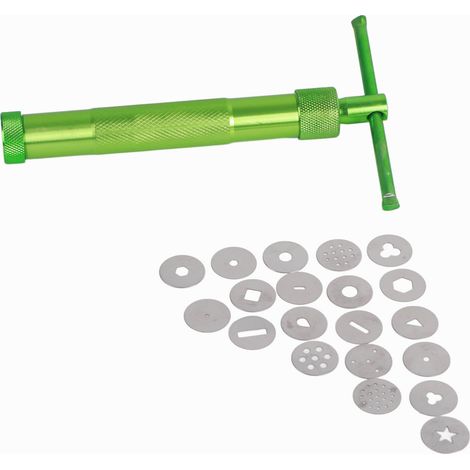 Extrudeuse à pâte en acier inoxydable vert pour la sculpture de gâteaux avec fondant et pâte polymère, outil idéal pour la décoration, FS (1/5)