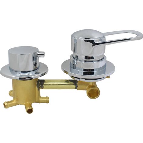 Mitigeur de douche encastré pour salle de bain avec inverseur 2 3 4 5 voies laiton encastrable cabine douche mural monocommande baignoire système corps encastrée pour robinetterie 5 voies 10cm (1/5)