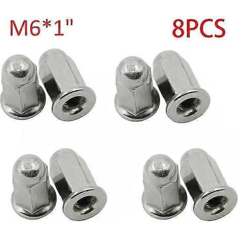 4/8 Stück M6-, M8- und M10-Gewindebolzenmuttern für Honda, Yamaha und BMW, Größe 6 mm x 1 / 8 mm x 125 / 10 mm x 125 – M6, 8 Stück