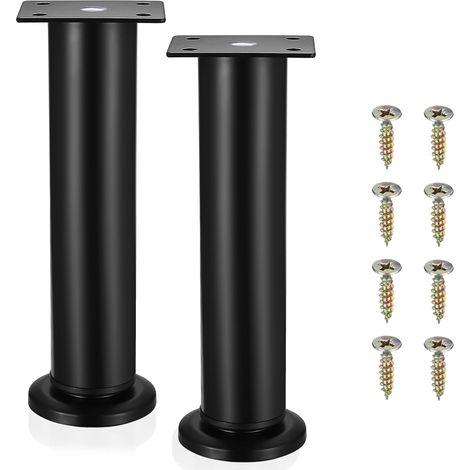 2 Pieds de Meubles Réglables, Pieds Ajustables pour Meubles Noirs, 18-30 cm Pieds en Métal pour Armoire, Pieds de Table, Pieds de Lit, Pieds de Canapé, Pieds de Support pour Meubles de Salon (1/5)