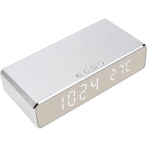 Réveil électronique 3 en 1 avec thermomètre, alarme numérique et chargeur sans fil (1/5)