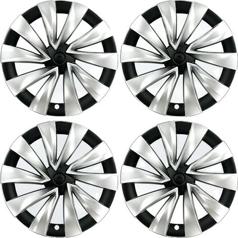 Tapas centrales para ruedas, plástico resistente, compatibles con ruedas de 20 pulgadas del Tesla Model Y, color negro Turbine Silver, Tesla-a, New Model Y 20IN-a, 2025 Juniper-a (1/2)