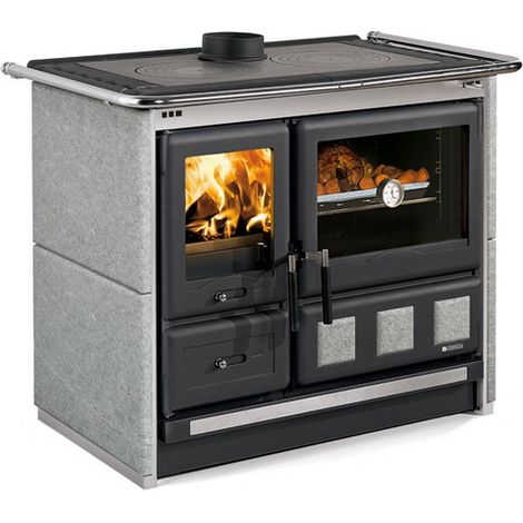 La Nordica – Cuisinière à bois 11 kW – Volume de chauffe 315 m³ – Rendement 87.3 % – Four 78 litres – Système de postcombustion efficace (1/5)