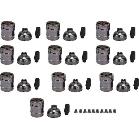 Set of 10 brackets of lamp retro aluminum Sockets E26/E27 Voltage 250V, current 3HAS easy installation for decoration interior (1/5)