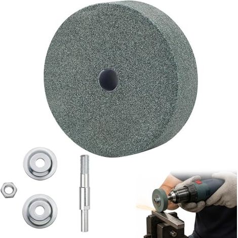 Sable d’affûtage pour perceuse électrique 75 mm, Grain 80, Vert, Adaptateur pour meule, Compatible métal, Bois, Plastique (1/5)
