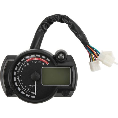 Compteur de vitesse pour moto, odomètre 15000 tr/min, écran LCD réglable, universel pour voitures et camping-cars 12 V (1/5)