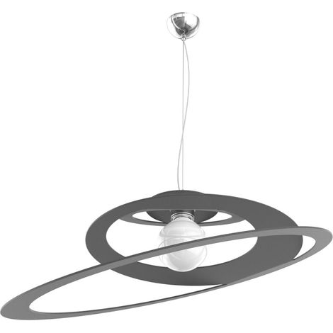 Lampadario moderno metallo top light bungee 1197 s70 e27 led lampada soffitto, finitura metallo grigio-antracite