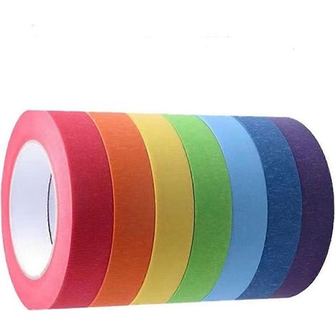 Ruban de masquage coloré, ruban de peintre coloré pour les arts et l'artisanat, ruban à dessin, ruban pour loisirs créatifs, ruban en papier, ruban coloré, B (1/5)