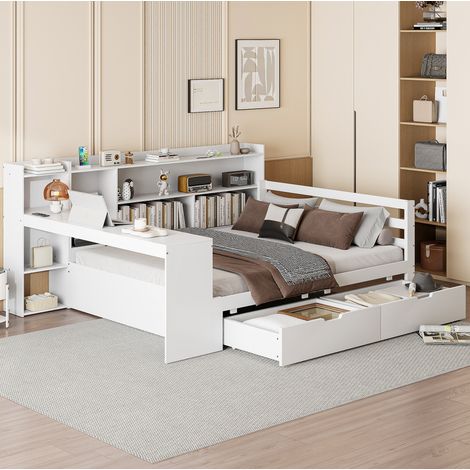Canapé convertible 140x200 avec bureau et prises HAVRYA (1/5)