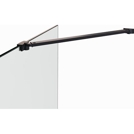 Moments of Glass Barra estabilizadora / barandilla para Paredes de Ducha e de Walk in de 6mm - 10mm 49 cm Barra de estabilizadora de esquinas 25BM Negro (1/5)