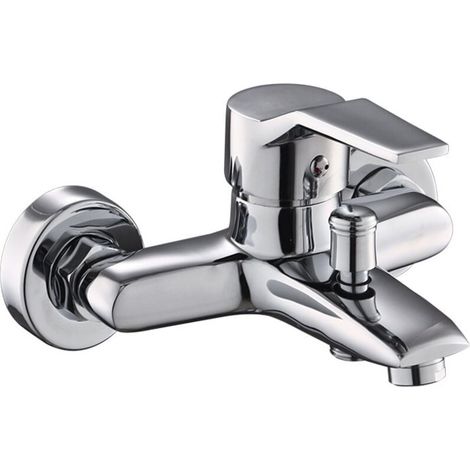 Robinet mitigeur de douche mural, cuivre, eau chaude et froide, céramique, mitigeur de douche mural, mitigeur de douche monocommande (1/4)