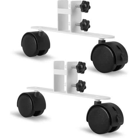 Jiubiaz Juego de 2 patas con ruedas para calefactor infrarrojo, soporte móvil universal, ruedas 360° con freno, hasta 3,5 cm (1/5)