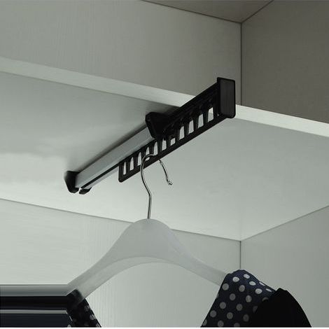 Sliding Pull-Out Clothes Rack/Wardrobe for Hangers, Coat Rack Support for 12 Hangers, Length 315 mm, Pack of 1 (1/5)