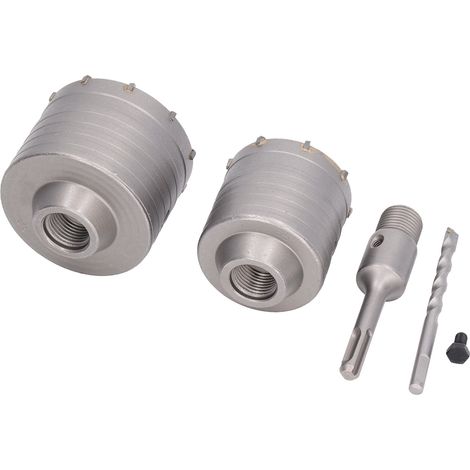 Kit de perçage pour murs en béton [5 pièces] avec poignée ronde, deux rainures, deux fentes et tige de connexion (1/5)