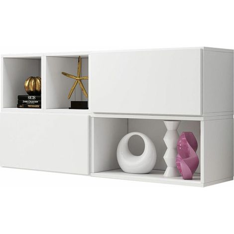 Conjunto de armarios Corbele 120, Blanco, 76x151cm, Número de puertas: 039cm, Aglomerado laminado, MDF