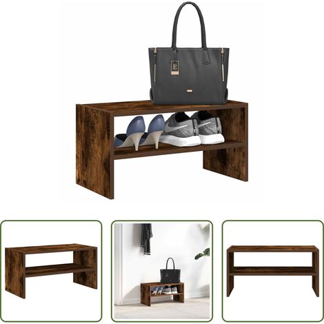 vidaXL Meuble à chaussures - Étagère à chaussures empilable chêne fumé 60x30x30,5 cm (1/5)