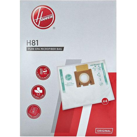 Hoover H81 Bolsa de polvo blanca pack de 4 bolsas microfibra (1/2)