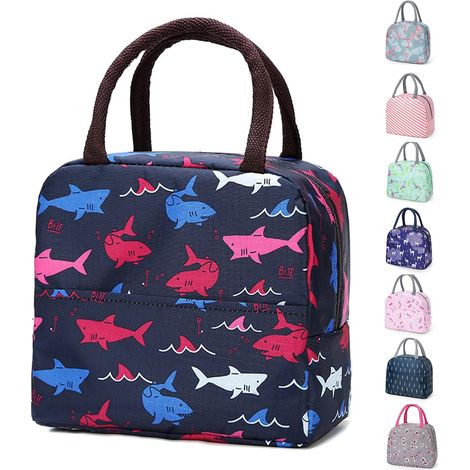 Isolation et conservation de la chaleur sac à lunch portable réutilisable (Teal Shark)