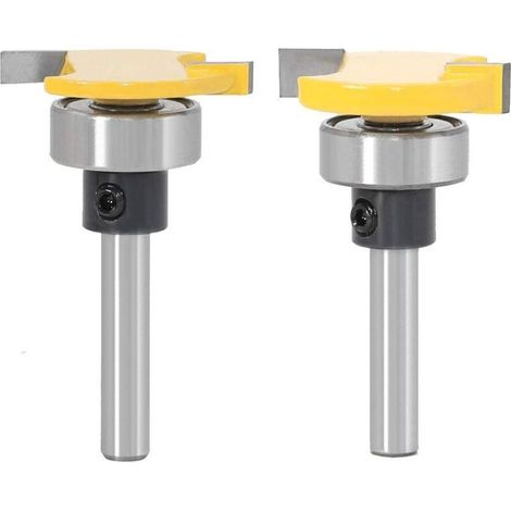 2pcs 6mm Tige Biscuit Routeur Professionnel Outils De Coupeur À Bois Fraise Set (1/4)