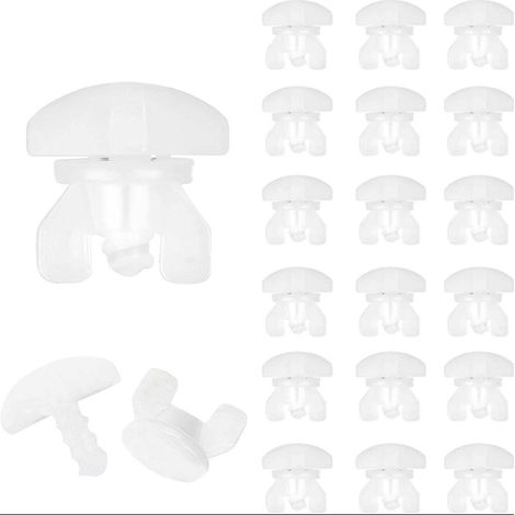 Topes intermedios para rieles de cortinas, paquete de 12 unidades, color blanco, bloqueo universal, topes para rieles de cortinas, tope final. (1/5)