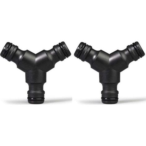 Plastique Snap on Splitter de (3 Voies) Y Male Connecteur de Tuyau de Jardin Raccord en Y 2 Pack (1/5)