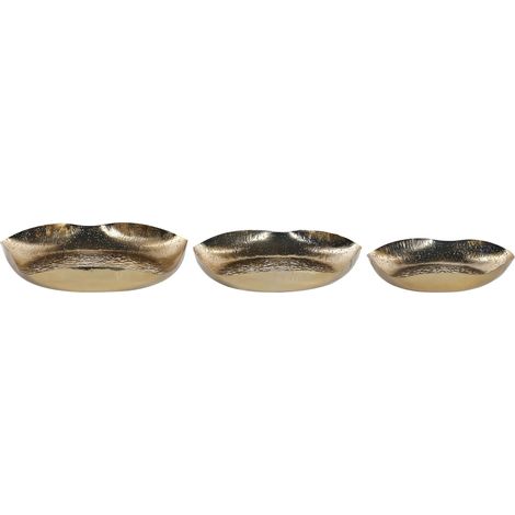 Dekotablett 3er Set UJUNG Metall Gold (1/5)