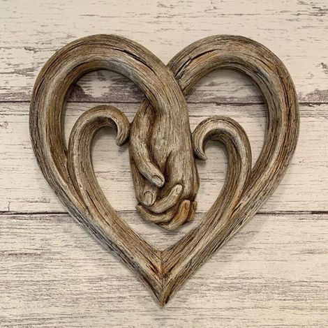 Pendentif Murale Forme De Coeur - Bois Naturel - Décoration Murale Suspendue Pour Chambre Salon Jardin - 20 cm x 19,5 cm - 1 Pièce (1/5)