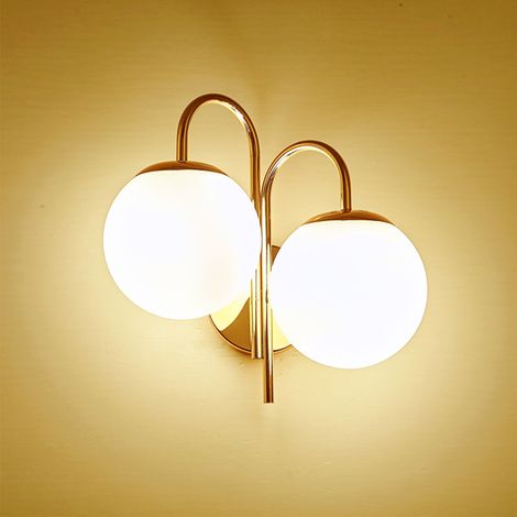Applique murale double simple et moderne à double tête en verre et métal, économe en énergie, pour chambre ou bureau, prise CN 111-240 V (1/5)