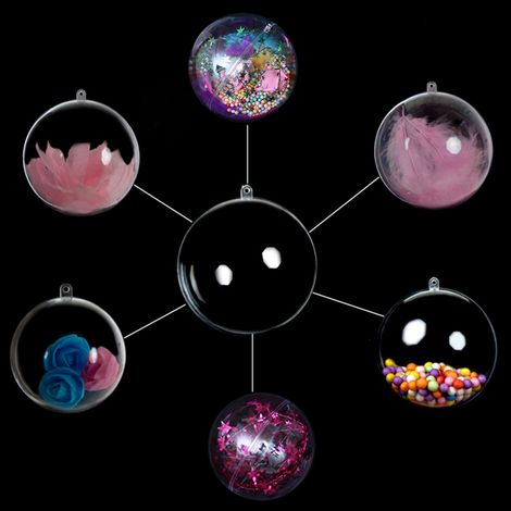 20 Boules de Noël Transparentes Remplissables DIY - Décoration d'Arbre en Plastique (5cm) - Lot de 20 (1/5)
