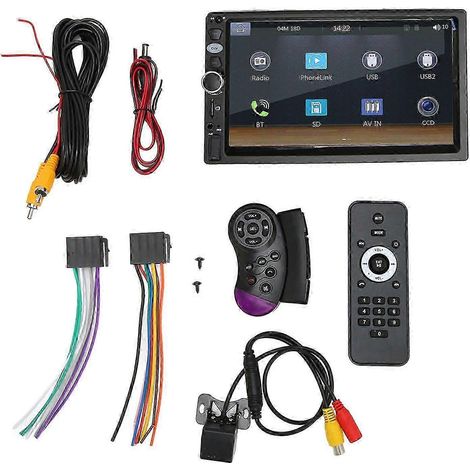 Autoradio Bluetooth 5.1 avec écran tactile 7 pouces, Mirror Link, commandes au volant, caméra de recul et lecteur MP5 intelligent (1/5)