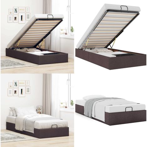 vidaXL Ottoman-Bett ohne Matratze Dunkelbraun 100x200 cm Stoff (1/5)