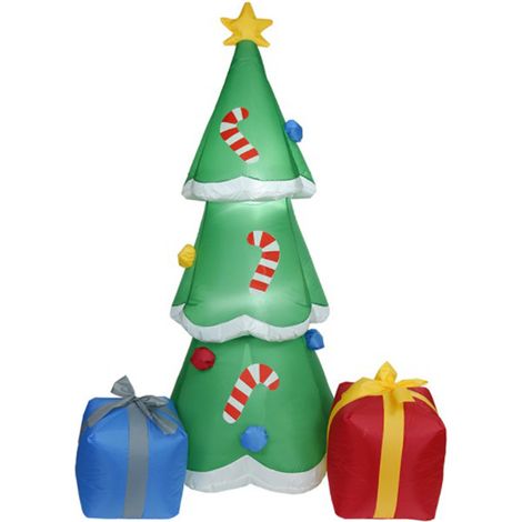 Sapin de Noël gonflable 1,8m avec LED intégré, décoration extérieure pour jardin et cour, modèle gonflable lumineux