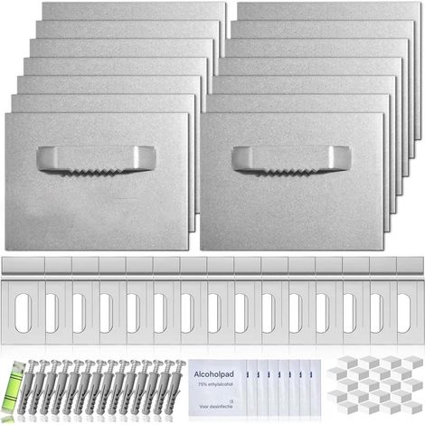 Crochets pour cadres photo-Crochets en composite d'aluminium et verre acrylique-Dos autocollant-Conviennent pour suspendre photos (1/5)