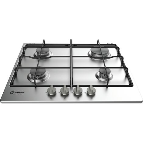 Table de cuisson à gaz encastrable Indesit THP 642 IX/I en acier noir 4 feux (1/5)