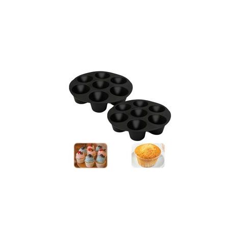 Stampo per muffin in 2 pezzi per friggitrice ad aria, teglia per muffin, stampo in silicone per muffin, stampo in silicone per muffin per friggitrice ad aria per 7 muffin e torte, per torte, muffin, d