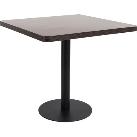Vidaxl – Table de bistro 80x80 cm en MDF – Pied en acier – Facile à nettoyer – Pour intérieur et extérieur