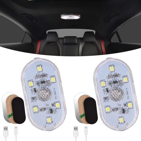 LED Innenbeleuchtung 2 Stück, wiederaufladbar, Touch Schalter, weißes Licht (1/5)