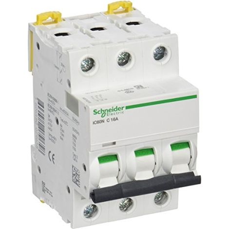 A9f74316 - Disjoncteur Triphasé 3p 16a Courbe C - 3 Modules - 10ka - Schneider Electric Acti9 Ic60n (1/3)
