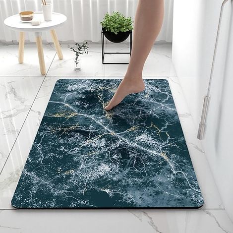 Tapis de sol absorbant en boue de diatomée molle pour salle de bain toilette vitesse de porte tapis de pieds secs tapis de porte antidérapant (1/2)