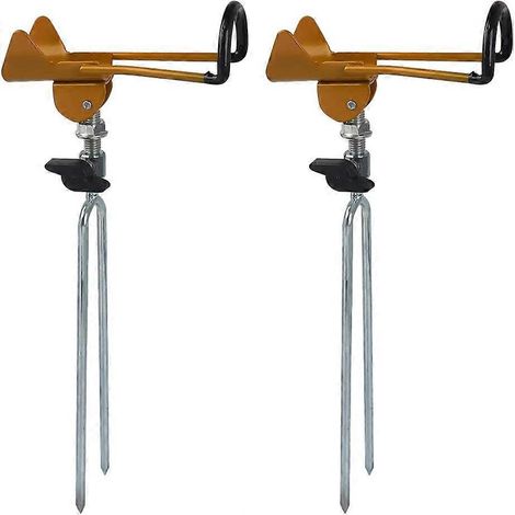 Lot de 2 supports de canne à pêche en acier inoxydable, réglables à 360°, avec support amovible pour la pêche du bord. (1/5)
