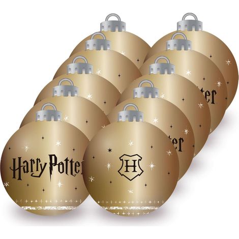 Lot de 10 Boules de Noël - Couleur Or - Harry Potter (1/3)
