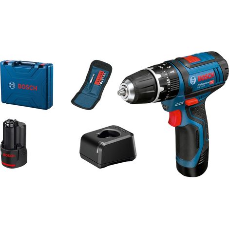 perceuse-visseuse à percussion sans-fil GSB 12V-15 avec 2 batteries 2,0 Ah, chargeur, set d’embouts 10 pièces, coffret de transport (1/5)