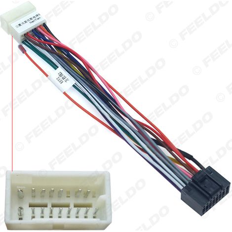 Compatible avec le câble d'alimentation du système de navigation Android bas de gamme de la Mitsubishi Galant, câble de navigation modifié Zhangxun 16 broches.