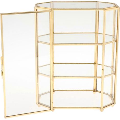 Coffret à bijoux à 3 niveaux en verre, étui à maquillage pour décoration de coiffeuse --- (1/5)