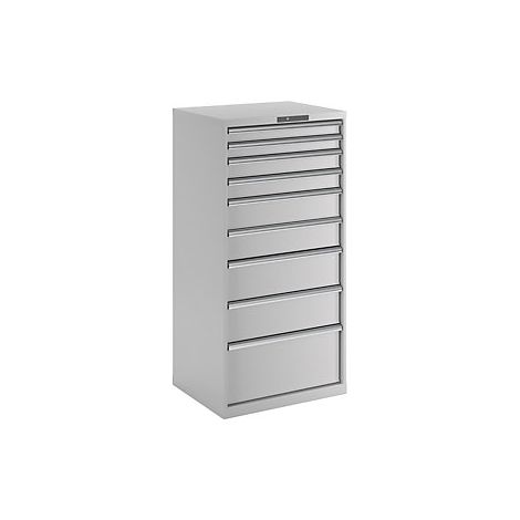 Cajonera con 9 cajones  A x P x H 717 x 725 x 1450 mm  gris