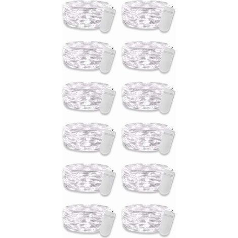 Jeffergarden Guirlande lumineuse à boutons 0.03W, lumière blanche froide, 20 LED, 3V, Flexible, étanche IP65, pour chambre à coucher, fête de mariage, 12 pièces (1/5)