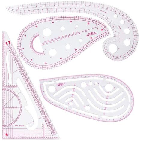 4 Stück Nähmaßband Metrische Kurvenlineal zum Nähen Designvorlage Werkzeug Auf Maß für DIY Kleidung (1/5)